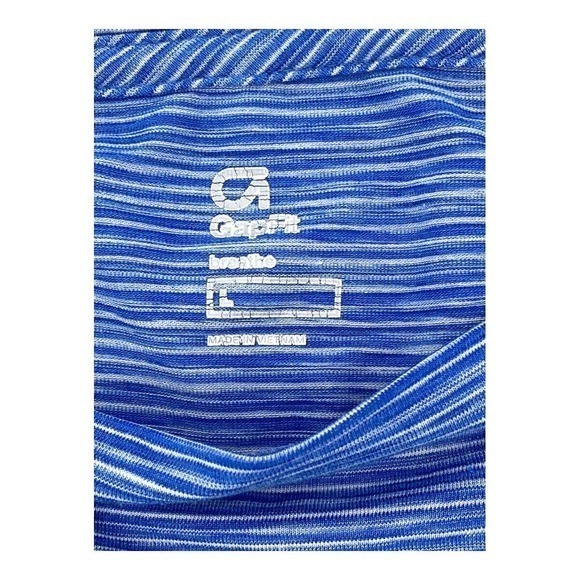 Gap Fit Work Out Long Sleeve Dri Fit Blue Stripe Womens Large - Picture 4 of 7